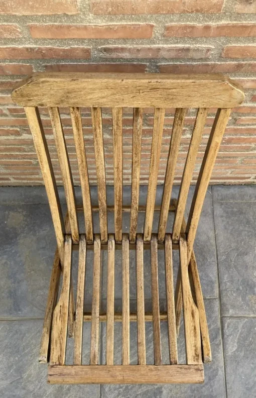 Pamono Teak Folding Deck Chair with Slat Back from Scan Com, 1960s