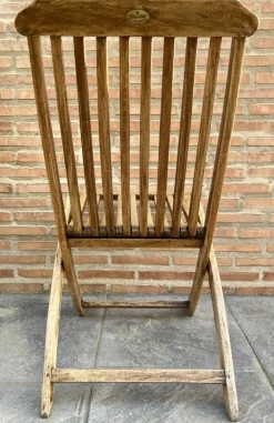 Pamono Teak Folding Deck Chair with Slat Back from Scan Com, 1960s