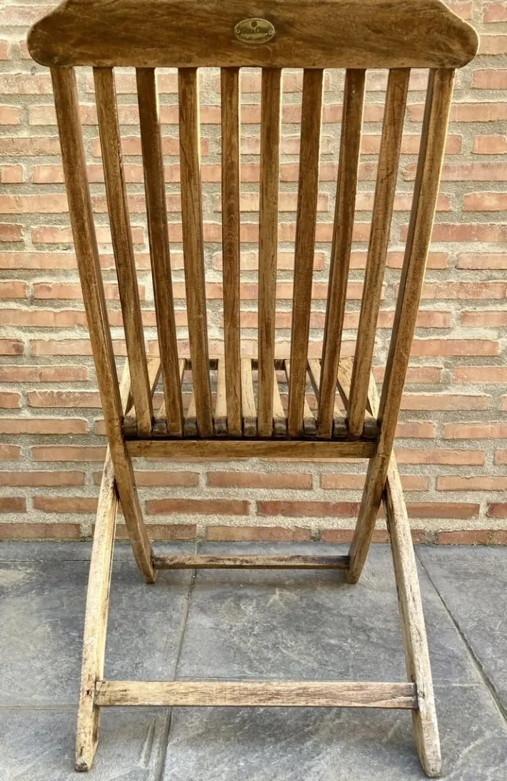 Pamono Teak Folding Deck Chair with Slat Back from Scan Com, 1960s