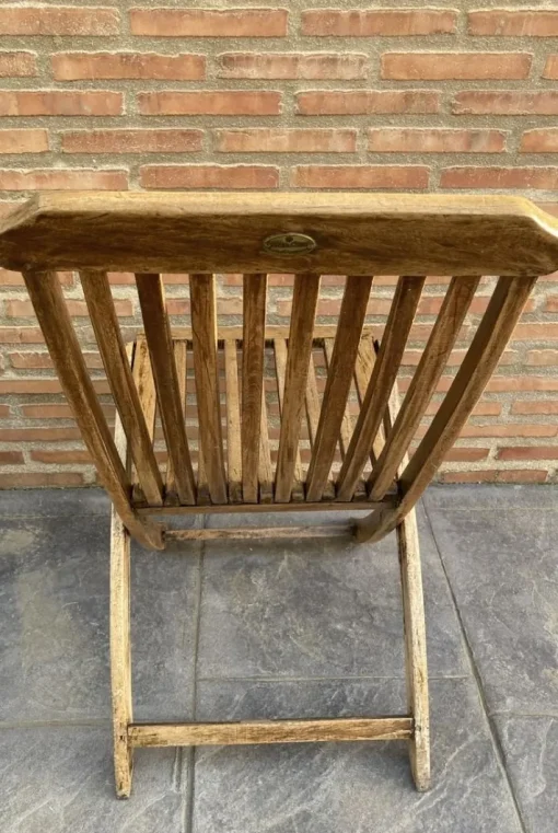 Pamono Teak Folding Deck Chair with Slat Back from Scan Com, 1960s