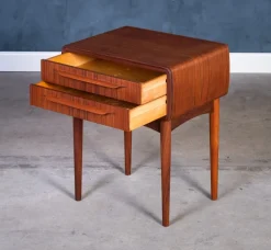 Pamono Teak Nightstand by Johannes Andersen for CFC Silkeborg, 1960s New