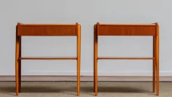 Pamono Teak Nightstands from Carlström & Co Mobelfabrik, Sweden, 1950s, Set of 2 New