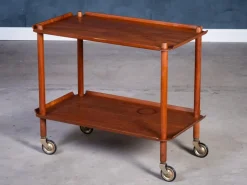 Pamono Teak Serving Bar Cart by Poul Hundevad, 1960s New