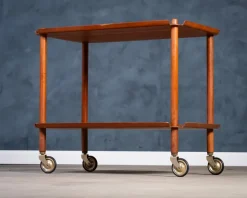 Pamono Teak Serving Bar Cart by Poul Hundevad, 1960s New