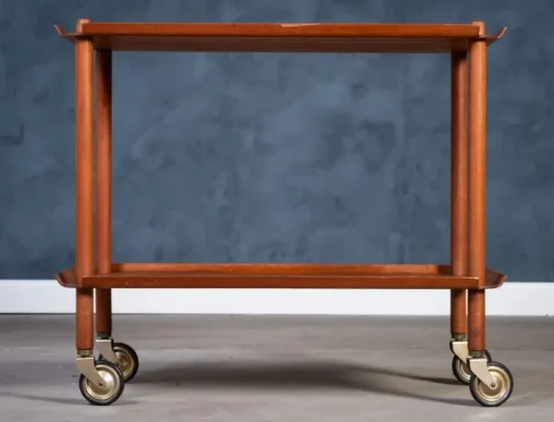 Pamono Teak Serving Bar Cart by Poul Hundevad, 1960s New