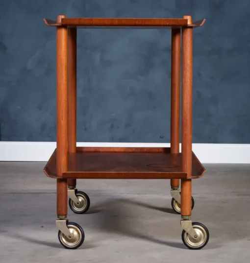 Pamono Teak Serving Bar Cart by Poul Hundevad, 1960s New