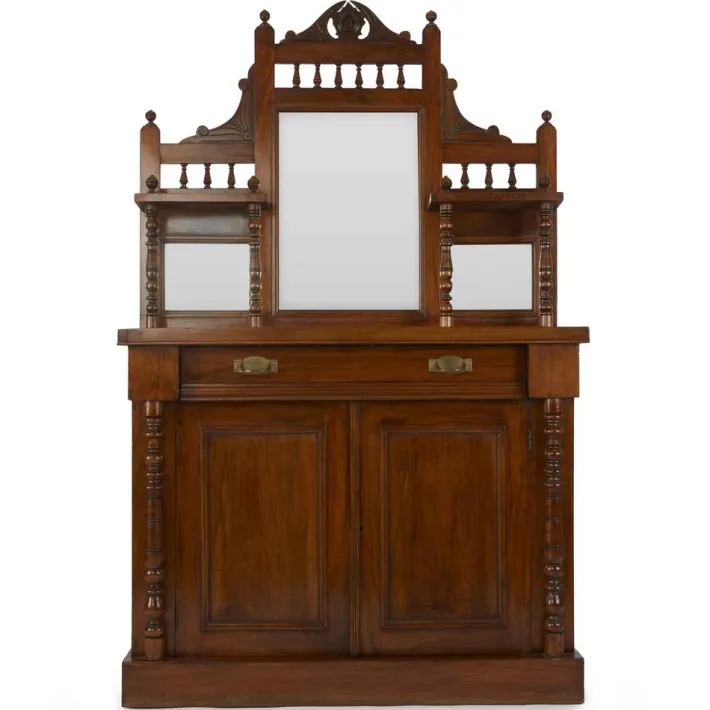 Pamono Teak Sideboard with Mirror, Early 1900s Best