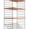 Pamono Teak String Wall Shelf with Magazine Rack by Kajsa & Nisse Strinning, 1960s Hot