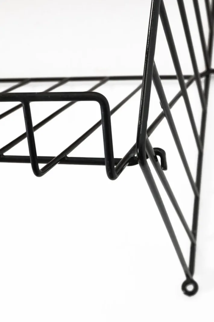 Pamono Teak String Wall Shelf with Magazine Rack by Kajsa & Nisse Strinning, 1960s Hot