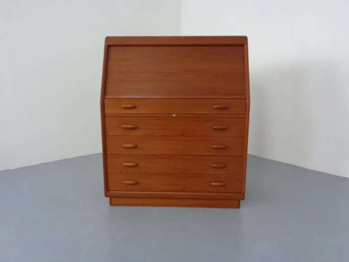 Pamono Teak Tambour Secretary from Dyrlund, 1960s Online