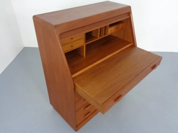 Pamono Teak Tambour Secretary from Dyrlund, 1960s Online