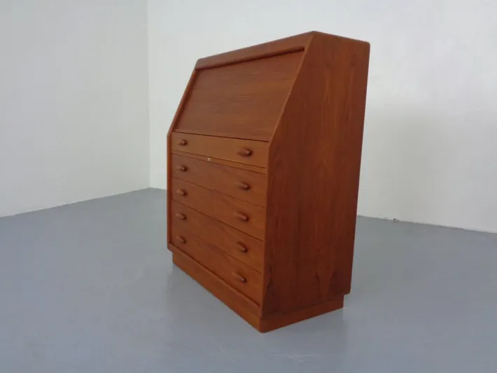 Pamono Teak Tambour Secretary from Dyrlund, 1960s Online