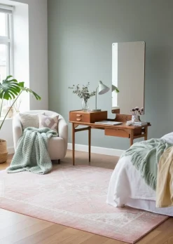 Pamono Teak Vanity Table with Mirror and Storage, Denmark, 1960s Clearance