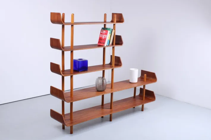 Pamono Teak Wall Unit attributed to Willem Lutjens for Gouda Den Boer, 1950s Discount