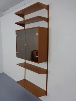 Pamono Teak Wall Unit by Kai Kristiansen for Feldballes Furniture Factory, Denmark, 1960s, Set of 7