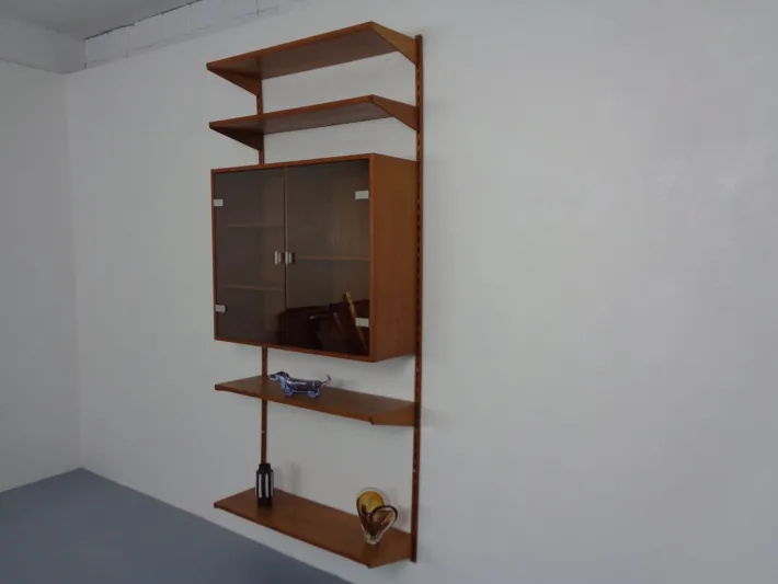 Pamono Teak Wall Unit by Kai Kristiansen for Feldballes Furniture Factory, Denmark, 1960s, Set of 7