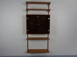 Pamono Teak Wall Unit by Kai Kristiansen for Feldballes Furniture Factory, Denmark, 1960s, Set of 7