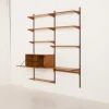 Pamono Teak Wall Unit with Hidden Desk by Kai Kristiansen for FM Mobler, Denmark, 1960s Hot