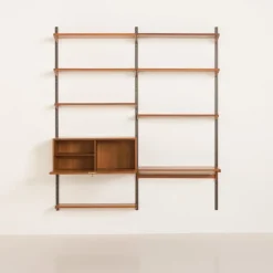 Pamono Teak Wall Unit with Hidden Desk by Kai Kristiansen for FM Mobler, Denmark, 1960s Hot