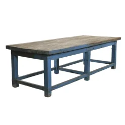 Pamono Teak Worktable with Blue Patina Discount