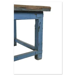 Pamono Teak Worktable with Blue Patina Discount