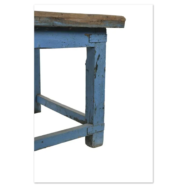 Pamono Teak Worktable with Blue Patina Discount