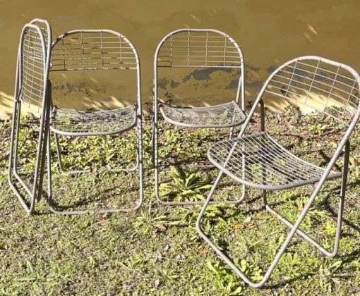 Pamono Ted Net Chairs by Niels Gammelgaard fpr Ikea, 1970s, Set of 4 Hot