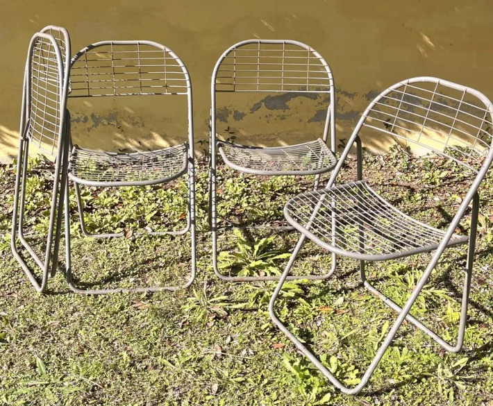Pamono Ted Net Chairs by Niels Gammelgaard fpr Ikea, 1970s, Set of 4 Hot