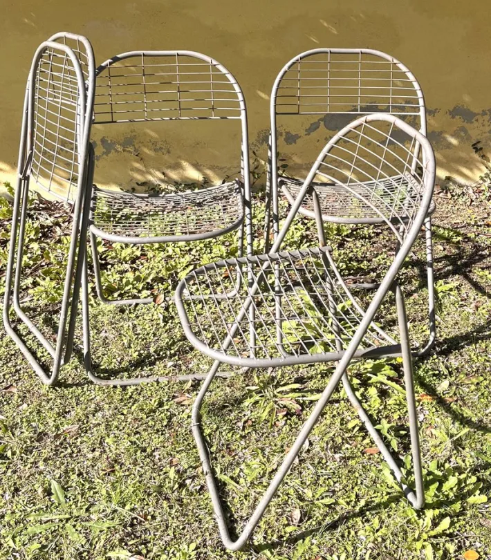 Pamono Ted Net Chairs by Niels Gammelgaard fpr Ikea, 1970s, Set of 4 Hot