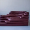 Pamono Terrazza Landscapes in Burgundy Leather by Ubald Klug for de Sede, 1970s, Set of 4 Outlet