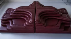 Pamono Terrazza Landscapes in Burgundy Leather by Ubald Klug for de Sede, 1970s, Set of 4 Outlet