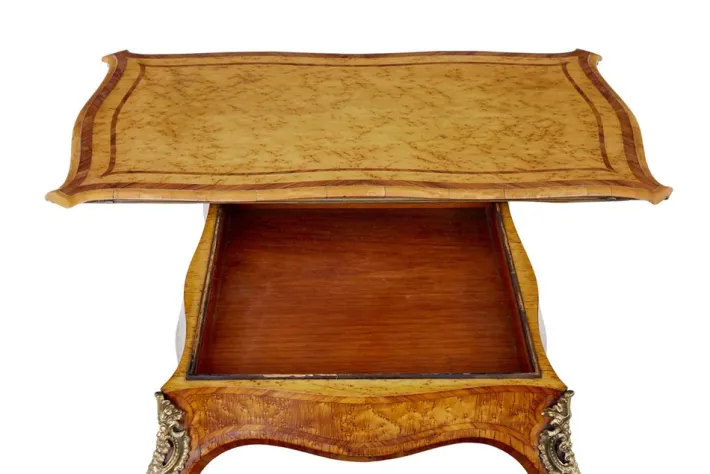 Pamono 19th Century Birds Eye Maple Card Table from Edwards and Roberts, 1890s Discount