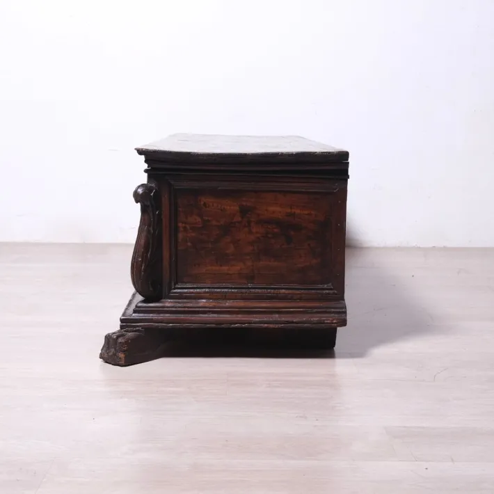 Pamono 17th Century Carved Walnut Chest, Italy, 1890s Online