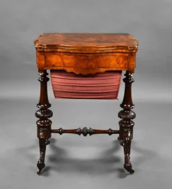 Pamono 19th Century English Victorian Burr Walnut Games Table, 1860s Clearance