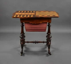 Pamono 19th Century English Victorian Burr Walnut Games Table, 1860s Clearance