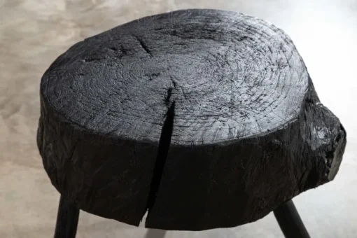 Pamono 19th Century French Ebonised Vernacular Elm Chopping Block Table Outlet