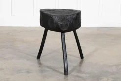 Pamono 19th Century French Ebonised Vernacular Elm Chopping Block Table Outlet
