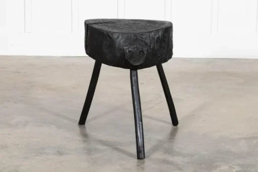 Pamono 19th Century French Ebonised Vernacular Elm Chopping Block Table Outlet