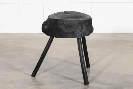 Pamono 19th Century French Ebonised Vernacular Elm Chopping Block Table Outlet