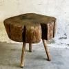 Pamono 19th Century French Provincial Elm Chopping Block Table, France New
