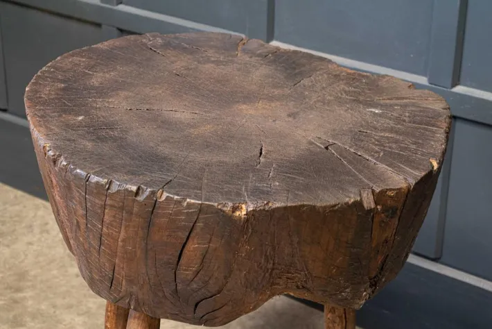 Pamono 19th Century French Provincial Rustic Elm Chopping Block Table Online
