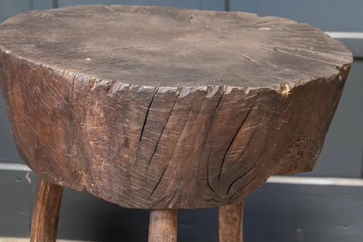 Pamono 19th Century French Provincial Rustic Elm Chopping Block Table Online