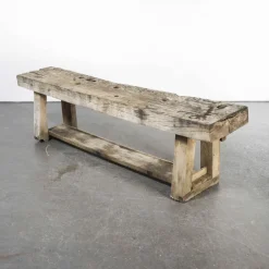 Pamono 19th Century French Weathered Oak Low Workbench Outlet