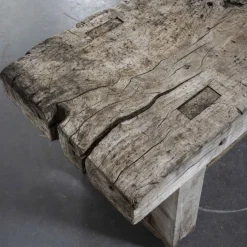Pamono 19th Century French Weathered Oak Low Workbench Outlet