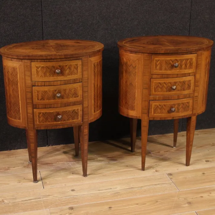 Pamono 20th Century Italian Inlaid Bedside Tables, 1950s, Set of 2 Discount