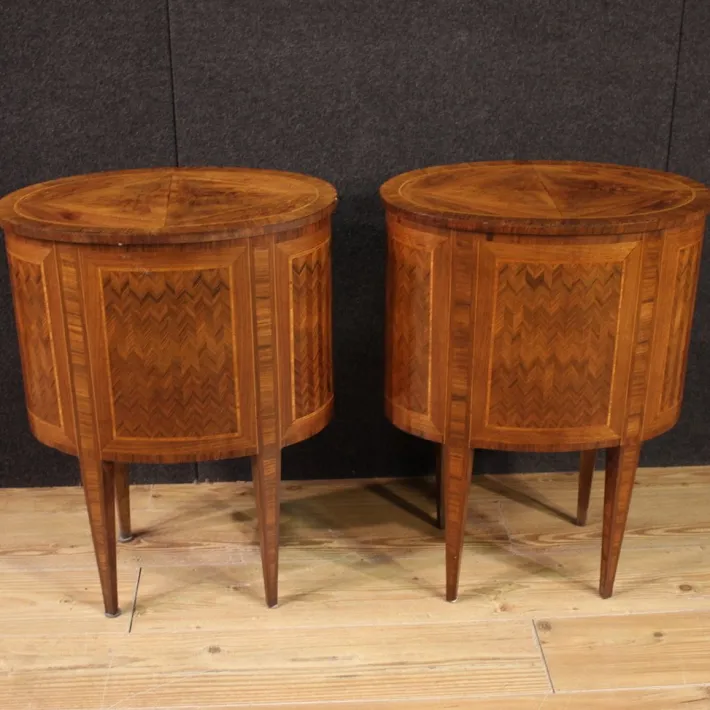 Pamono 20th Century Italian Inlaid Bedside Tables, 1950s, Set of 2 Discount