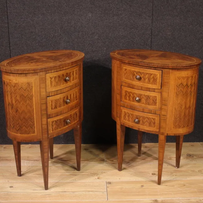 Pamono 20th Century Italian Inlaid Bedside Tables, 1950s, Set of 2 Discount