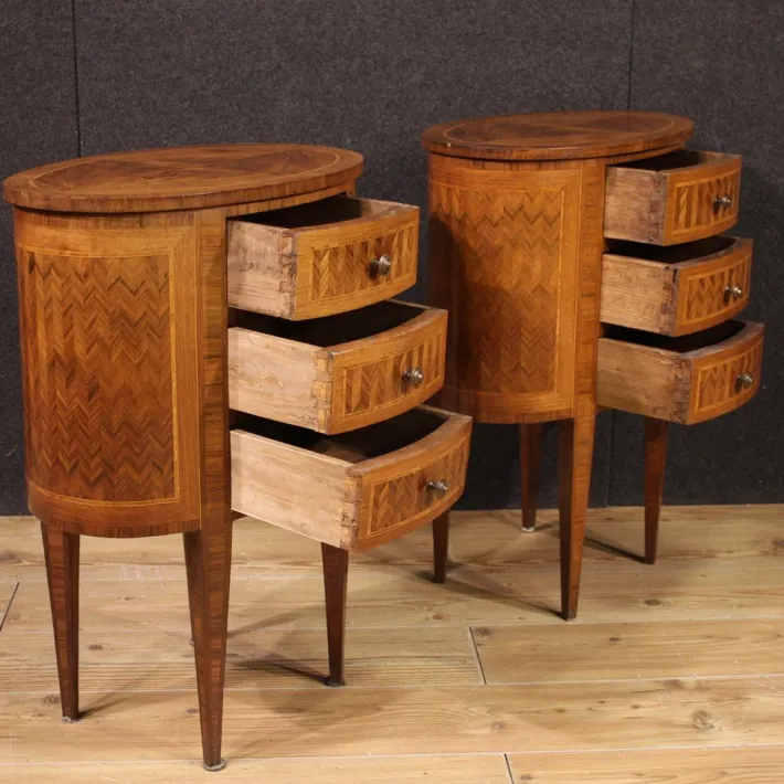 Pamono 20th Century Italian Inlaid Bedside Tables, 1950s, Set of 2 Discount