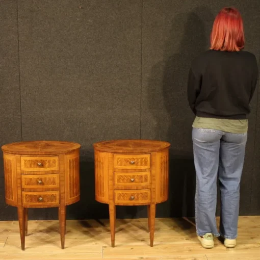 Pamono 20th Century Italian Inlaid Bedside Tables, 1950s, Set of 2 Discount