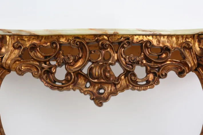 Pamono 20th Century Louis Xv Style Console with Marble Top, France, 1970s Clearance